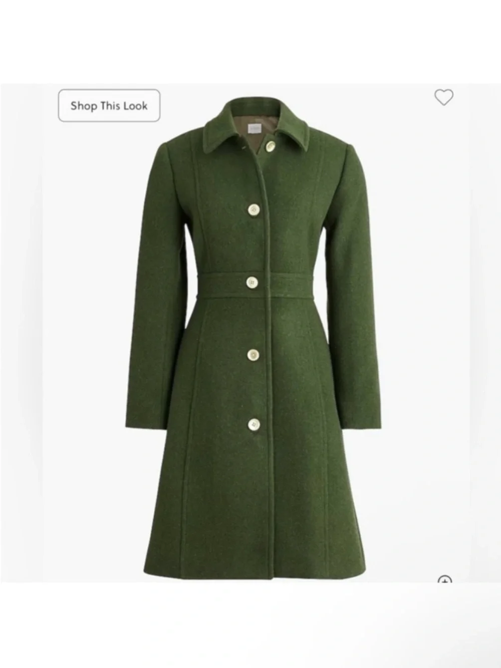 NWOT J Crew Factory Wool Blend Lady Day Coat in Pine Green